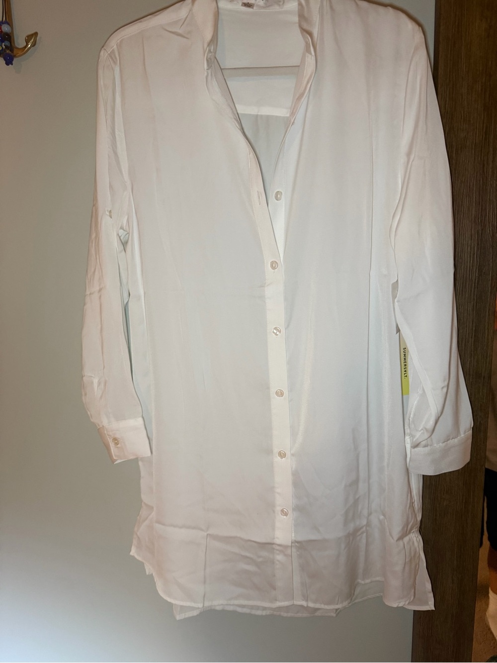 Summersalt Classic White Women's Button-Up Tunic Top coverup